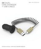 C6 Dual USB Car Charger + USB Cable Package (Micro USB / Android)