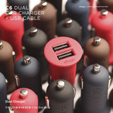 C6 Dual USB Car Charger + USB Cable Package (Micro USB / Android)