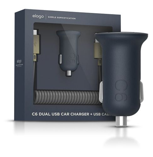 C6 Dual USB Car Charger + USB Cable Package (Micro USB / Android)