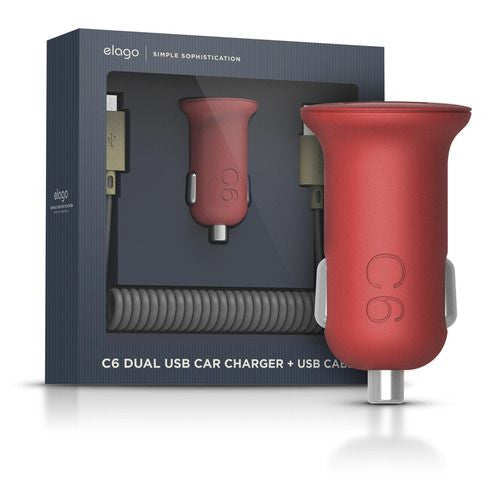 C6 Dual USB Car Charger + USB Cable Package (Micro USB / Android)